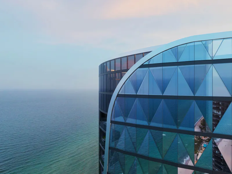 Bentley Residences Sunny Isles Beach exterior rendering, oceanfront tower