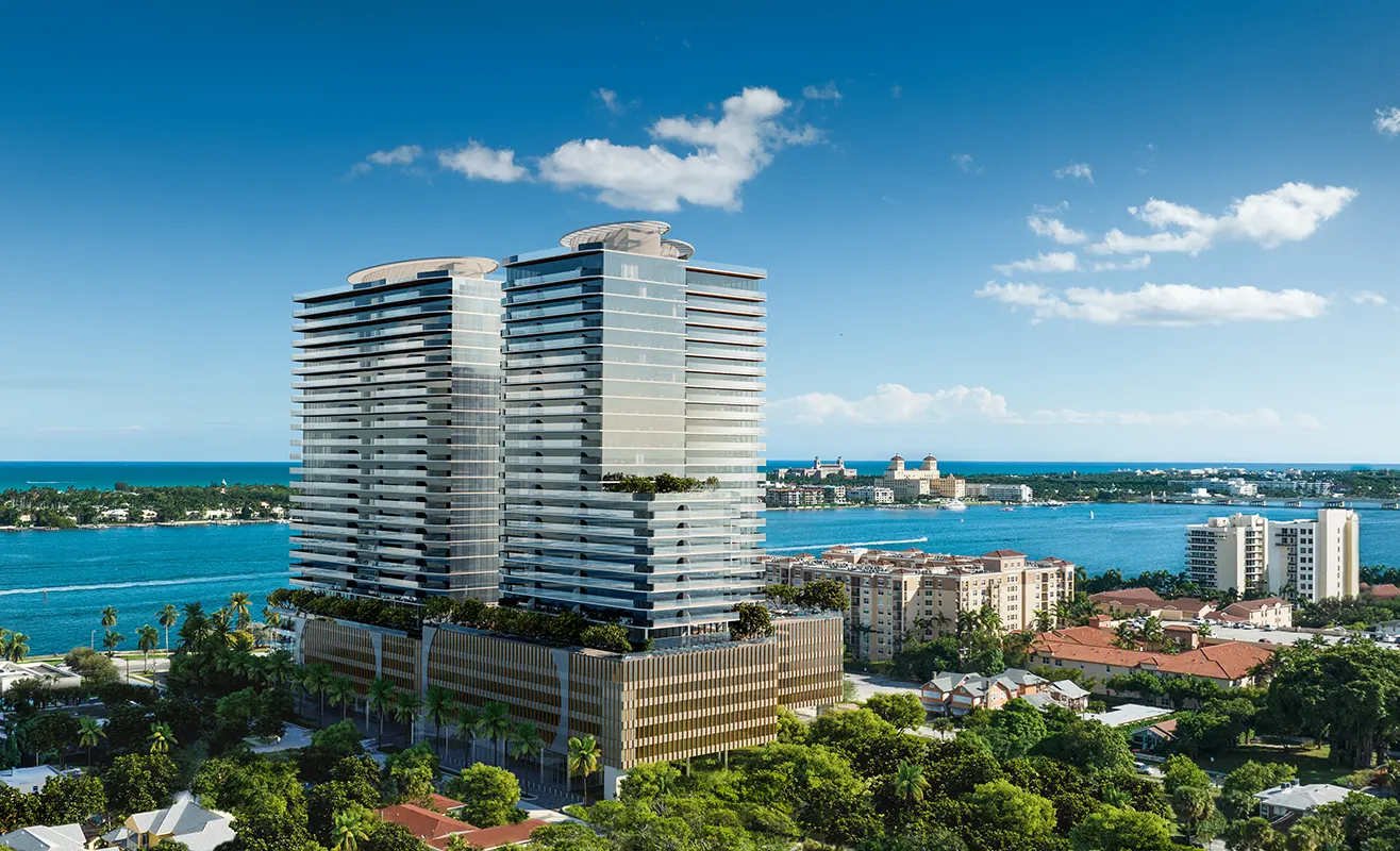 Olara West Palm Beach luxury waterfront tower exterior