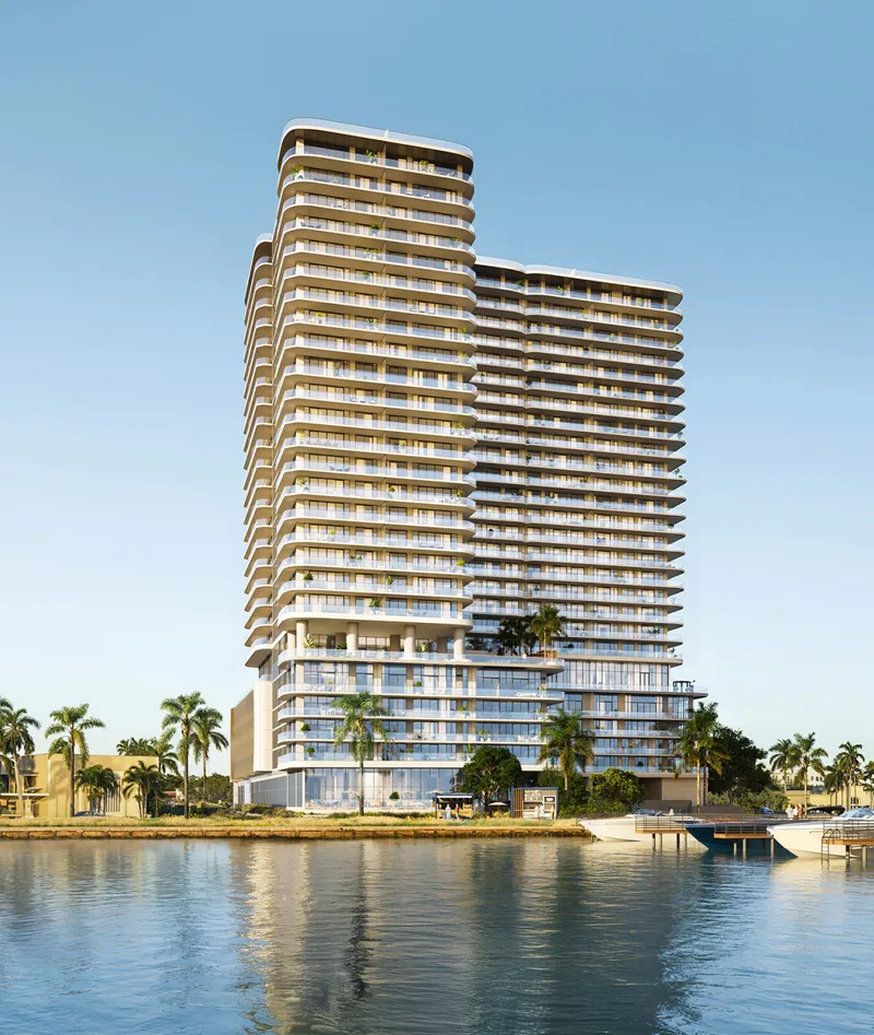 Olara West Palm Beach exterior rendering, Intracoastal waterfront